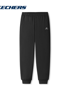 斯凯奇男子针织长裤弹性加绒裤子保暖休闲运动长裤L425M070-0018