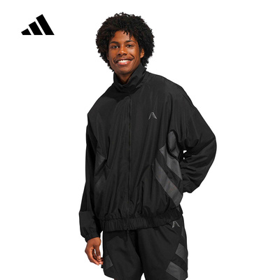 adidas阿迪达斯爱德华兹篮球训练连帽外套26男女梭织夹克 KH1707