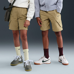 FZ4903 耐克男女童大童工装 弹力梭织户外卡其色五分裤 夏款 297 短裤