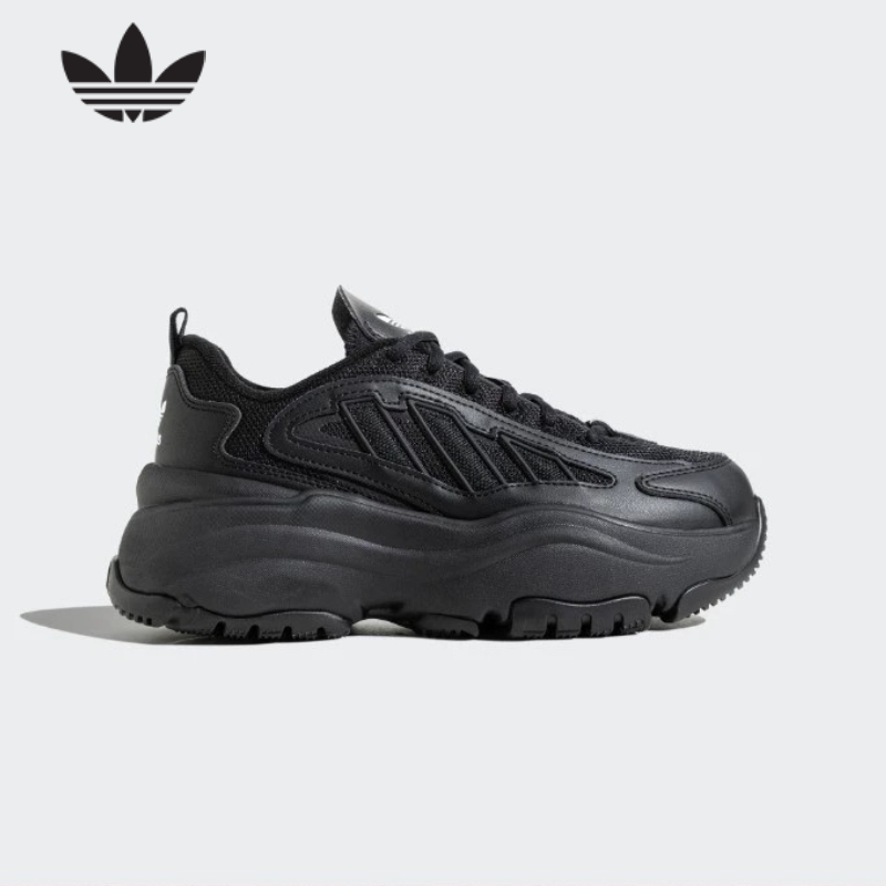 adidas阿迪达斯厚底增高老爹鞋2025春女鞋黑色OZGAIA休闲鞋JQ4110