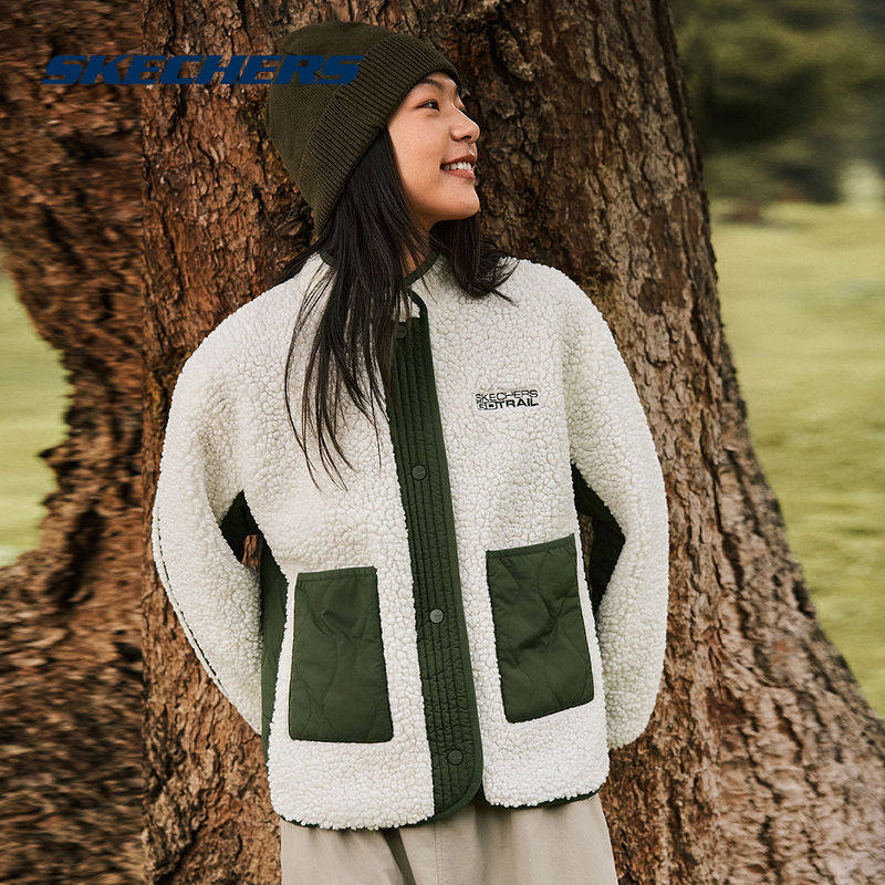 斯凯奇女子休闲摇粒绒外套秋冬新款宽松复古保暖运动茄克P425W210,运动服/休闲服装,运动茄克/外套,淘宝优惠券,粉丝福利购,淘宝优惠卷