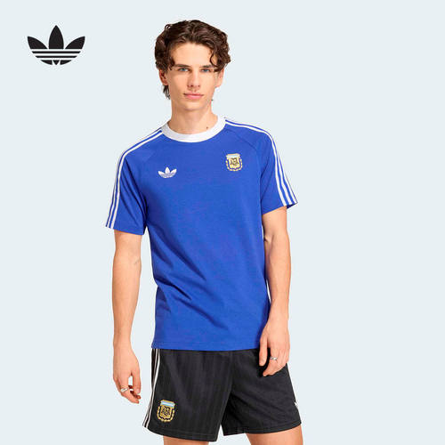 adidas阿迪达斯阿根廷队足球文化衫半袖球衣春男短袖T恤 JZ6307
