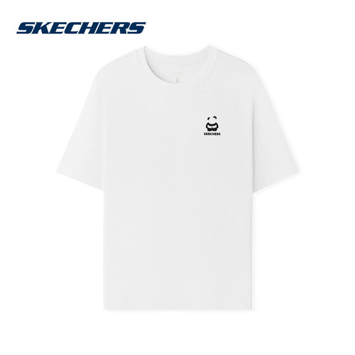 Skechers斯凯奇25夏男女情侣款休闲针织短袖T恤衫 L325U100/0019