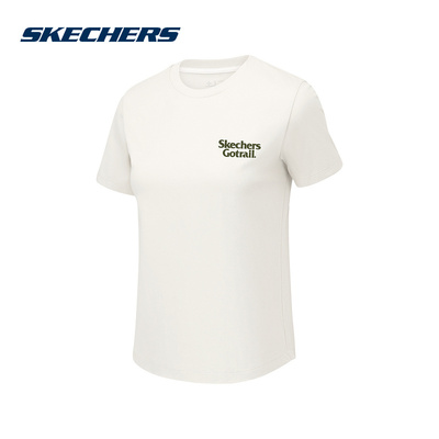 SKECHERS斯凯奇夏季女透气宽松运动休闲上衣T恤短袖P225W094-0074