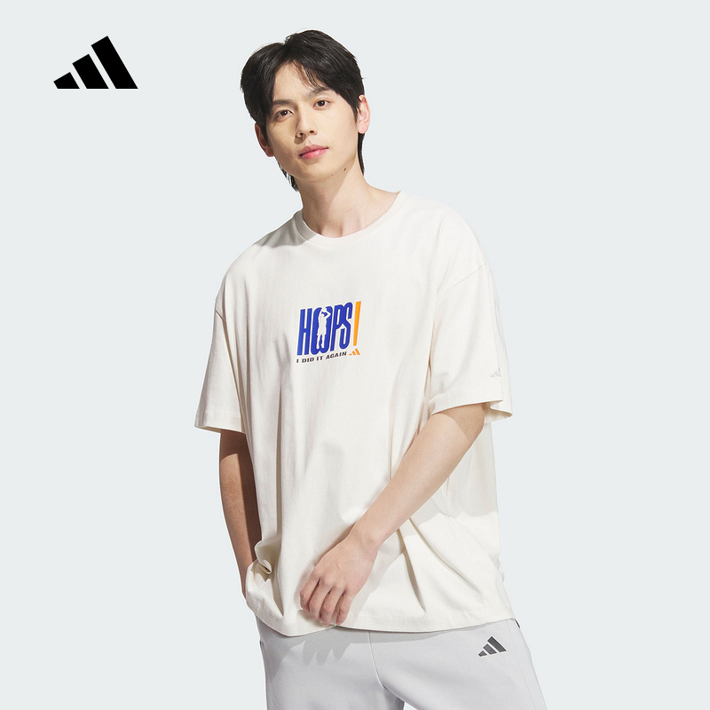adidas阿迪达斯短袖2025夏篮球风训练透气运动T恤宽松舒适JN0743