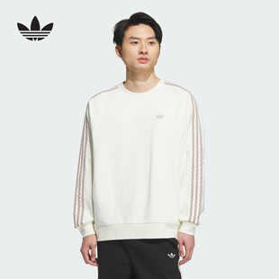 adidas阿迪达斯三叶草毛圈布复古休闲运动套头衫 KC0108 圆领卫衣