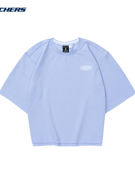 SKECHERS斯凯奇夏季女子宽松舒适休闲针织短袖T恤衫L224W015/02SJ