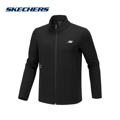 Skechers斯凯奇男士秋冬运动夹克立领休闲针织外套 P126M027/0018