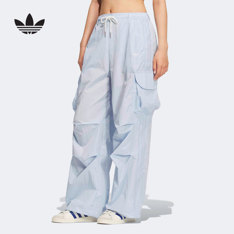 adidas阿迪达斯三叶草伞兵工装风运动裤2026夏女梭织长裤 KT3059 - 实物图