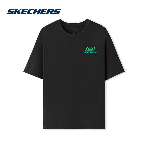 SKECHERS斯凯奇25夏男女同款舒适休闲运动短袖T恤 L225U151/0018
