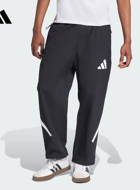 adidas阿迪达斯新款男子真治愈凉感梭织运动休闲裤长裤黑色KE4876