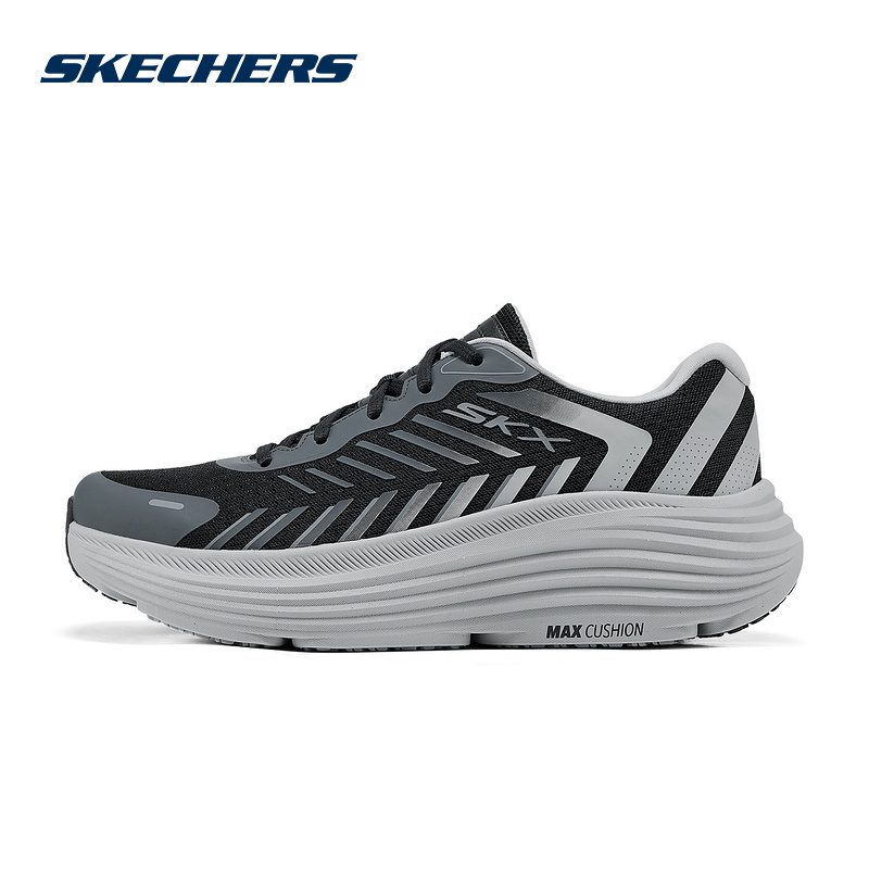 Skechers斯凯奇新款男士耐穿柔软缓震防滑休闲跑步鞋220614-BKGY