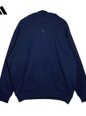 adidas阿迪达斯连帽卫衣男女装2026春季新款篮球加绒套头衫KB7550