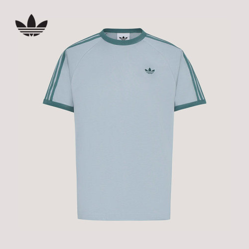 adidas阿迪达斯三叶草经典半截袖2026春男三条纹短袖T恤 KG6322