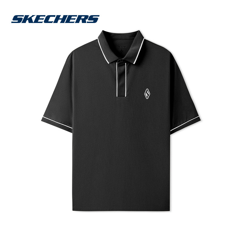 SKECHERS斯凯奇翻领凉感半截袖夏男短袖POLO衫T恤 L225M188,运动服/休闲服装,运动POLO衫,淘宝优惠券,粉丝福利购,淘宝优惠卷