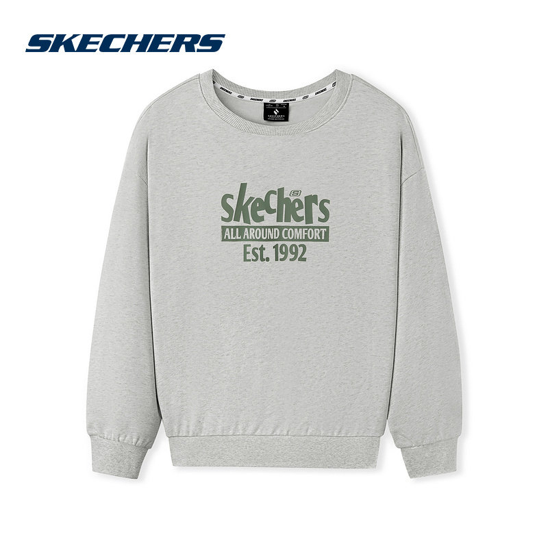 SKECHERS斯凯奇男女同款圆领卫衣秋印花针织套头衫 L325U085,运动服/休闲服装,运动卫衣/套头衫,淘宝优惠券,粉丝福利购,淘宝优惠卷