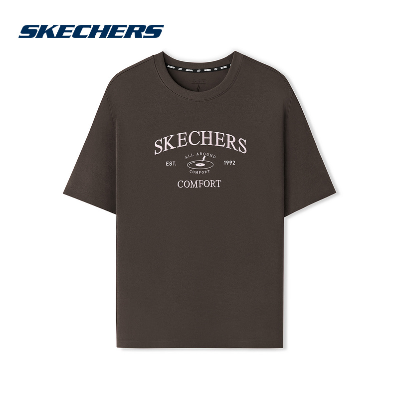 Skechers斯凯奇25夏季女士风尚系列针织短袖T恤衫 L325W012/05U5