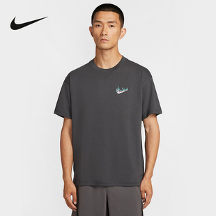 宽松透气印花圆领棉质运动T恤HQ9257 新款 060 男夏季 Nike耐克短袖