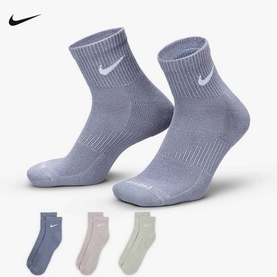 Nike耐克舒适速干训练运动短袜3双春季透气支撑耐穿SX6890-933