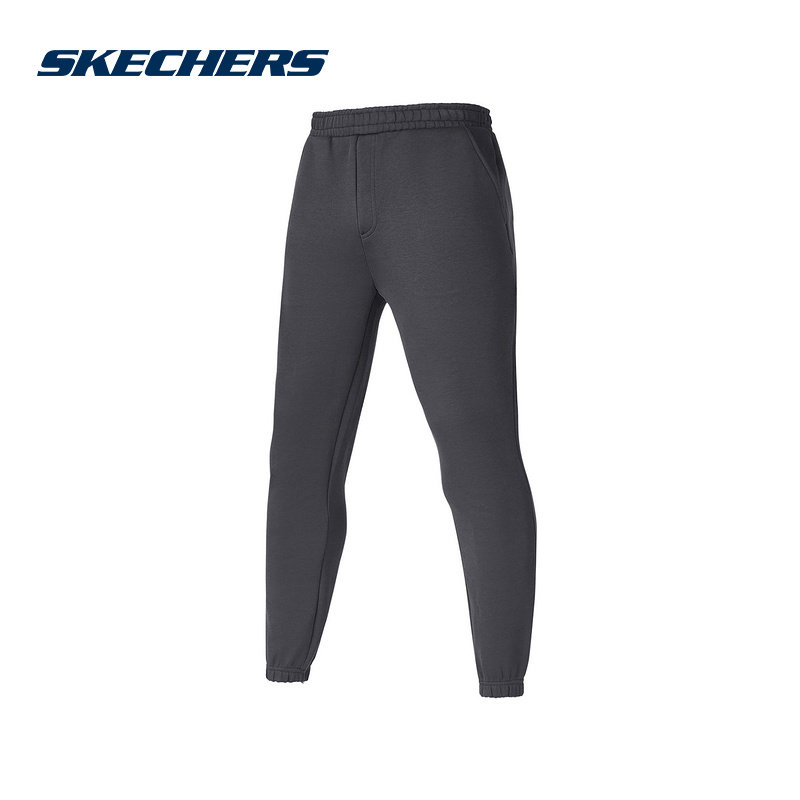 Skechers斯凯奇男柔软舒适束脚休闲长裤针织运动裤 P125M060/053B