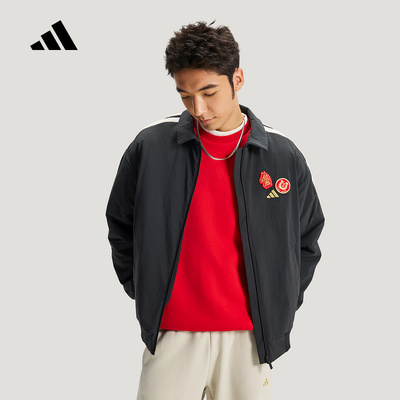 adidas阿迪达斯新年款外套26新款男拒水梭织加绒宽松夹克 KE4057