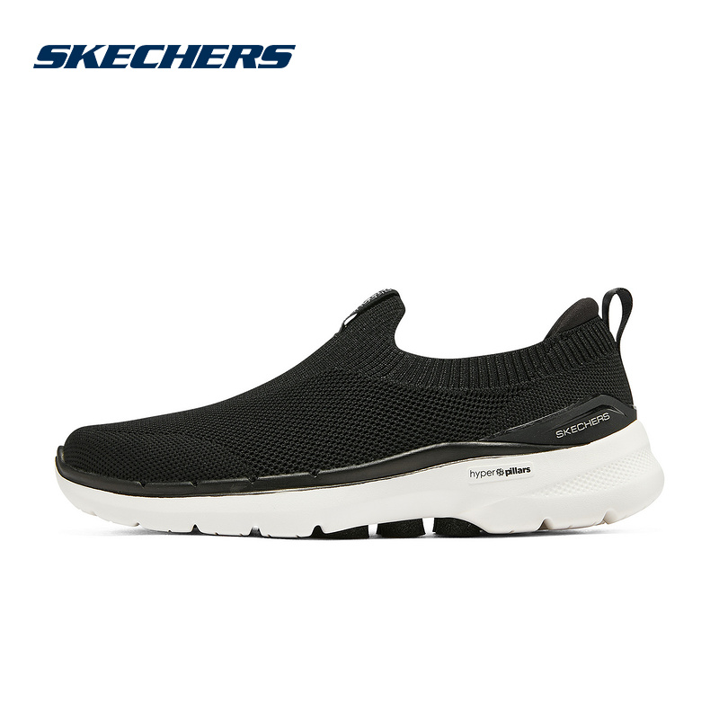 Skechers斯凯奇秋新女轻便缓震健步一脚蹬运动休闲鞋 124530-BKW