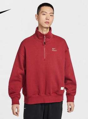 NIKE耐克马年限定新年款男加绒外套CNY半拉链立领卫衣IQ3708-613