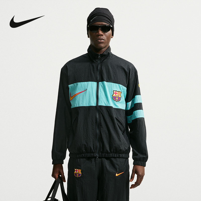 NIKE耐克巴萨男子防泼水足球运动夹克秋季新款叠搭外套IO4327-010图片