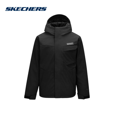 Skechers斯凯奇外套男秋冬季防泼水保暖短款羽绒服 P425M046/0018