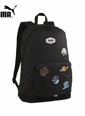 PUMA彪马PATCH BACKPACK男女新款运动休闲黑色双肩背包090344-01