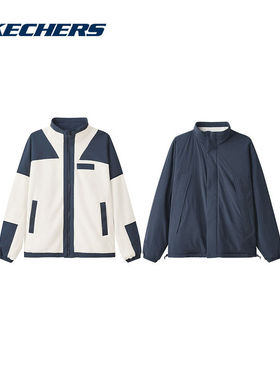 Skechers斯凯奇2024冬男女双面穿宽松保暖针织外套L424U097/00V7