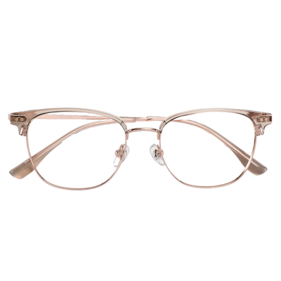 初明超轻钛架冷茶色眼镜近视女