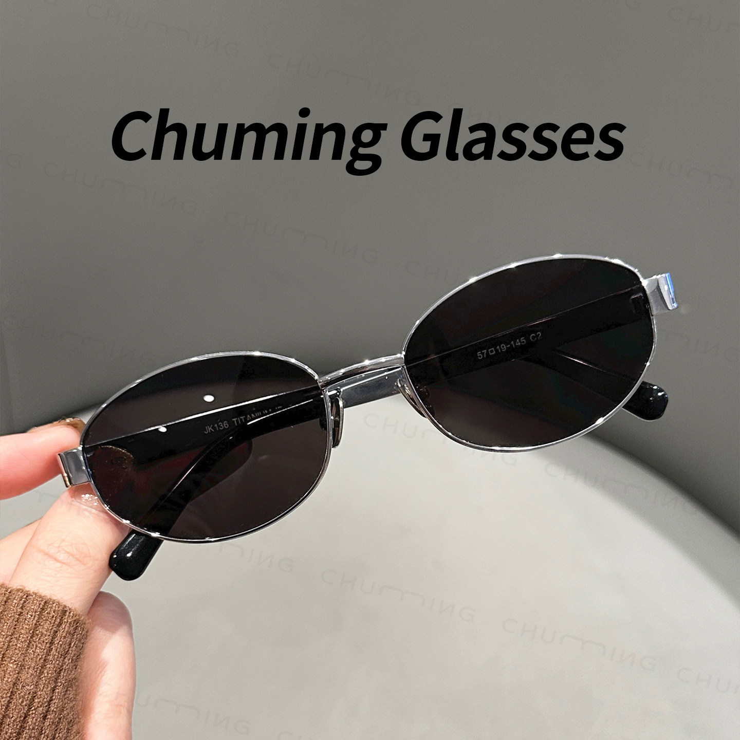 老钱风椭圆框太阳镜女近视可配度数轻奢复古墨镜防晒防紫外线眼镜