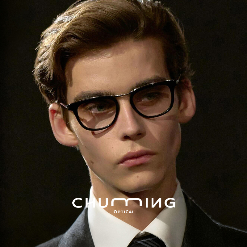 初明黑框眼镜男款近视可配度数2025年新款超轻优雅气质防蓝光钛架