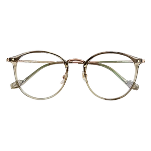 超轻钛架冷茶色近视眼镜框女可配度数日系小圆框高度数眼睛镜框架