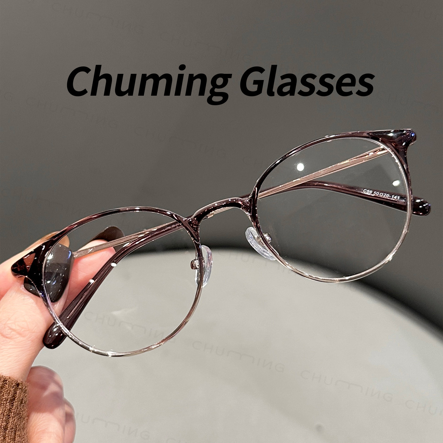 10g超轻韩系茶色显白小框眼镜近视女度数可配高级感防蓝光眼睛架