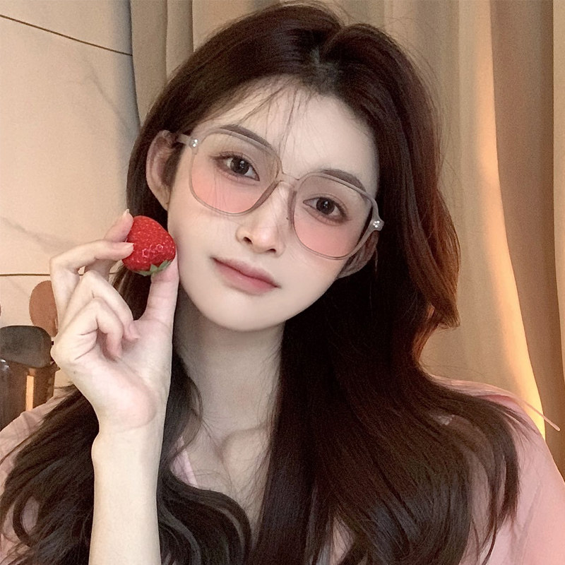 新款腮红眼镜女墨镜夏防晒素颜神器高级感近视渐变防紫外线潮
