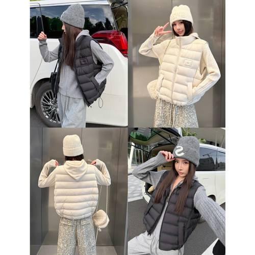 90白鸭绒立领排骨羽绒服背心马甲
