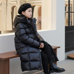 法国BADNUT女童羽绒服秋冬装2026新款中大童加厚长版白鸭绒外套