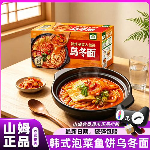 圃美多韩式泡菜鱼饼乌冬面速食