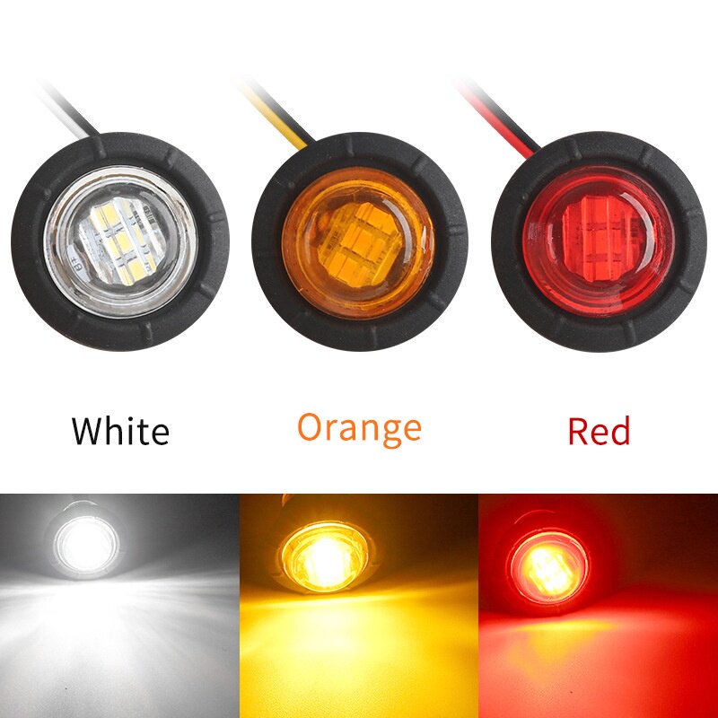 货车边灯信号灯 源头 3smd LED卡车指示灯彩灯五彩小圆灯汽车灯