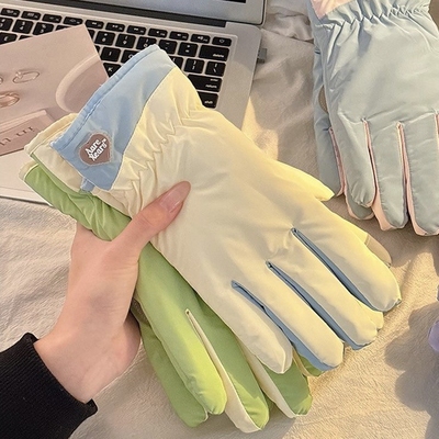 2025新款可爱户外骑行骑车手套女秋冬加绒保暖防寒滑雪防风手套男