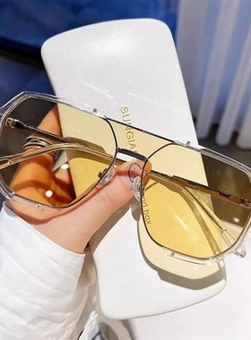 茶色眼镜女近视墨镜带度数大脸男士开车感光变色痞帅防蓝光平光镜