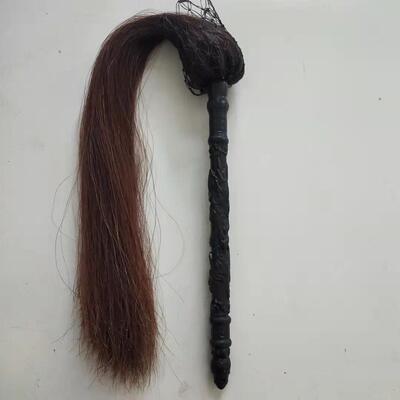 特价包邮盘龙杆武当太极浮尘棕色真马尾拂尘道观佛尘蝇甩子法器