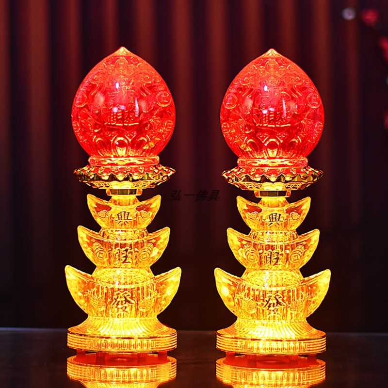 财神灯供灯佛灯LD长明灯蜡烛台电蜡烛电池插电家用佛堂土地仙家