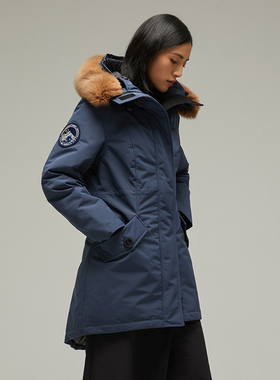 AzureMountain/蔚蓝山脉Metsmo女士派克大衣冬季鸭绒羽绒服外套