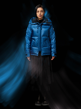 AzureMountain/蔚蓝山脉Mogort鹅绒羽绒服连帽保暖大衣外套女冬