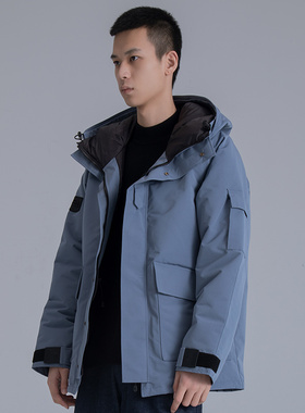AzureMountain/蔚蓝山脉Bailways派克大衣羽绒服男鸭绒保暖外套
