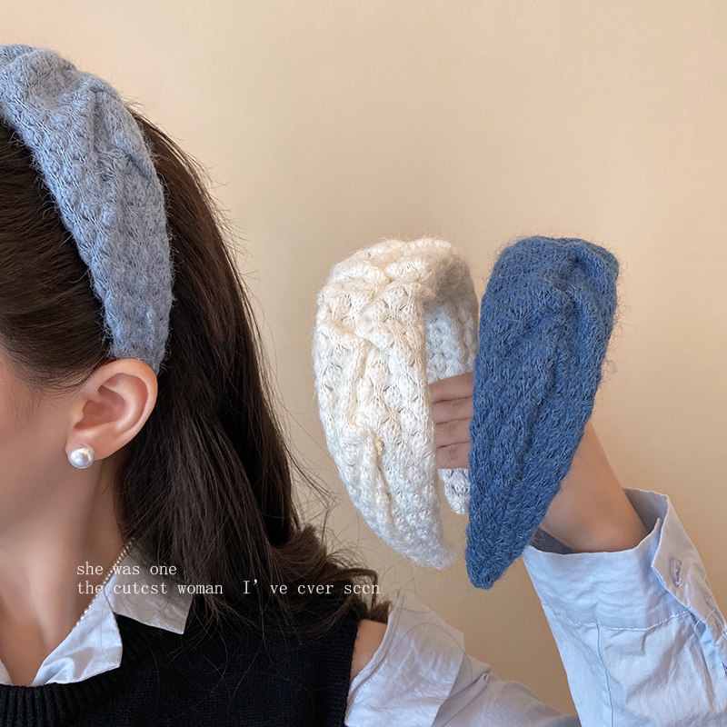 克莱因蓝毛绒宽边发箍