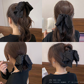 花语高级感蝴蝶结抓夹2024新款 轻奢风高端后脑勺高马尾发夹头饰女